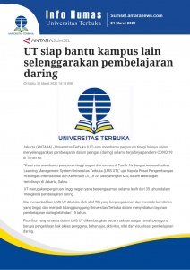 UT Siap Bantu Kampus Lain Selenggarakan Pembelajaran Daring