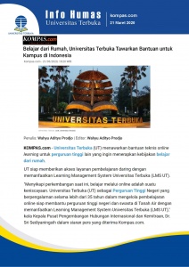 Belajar dari Rumah, Universitas Terbuka Tawarkan bantuan untuk Kampus di Indonesia