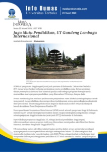 Jaga Mutu Pendidikan, UT Gandeng lembaga Internasional