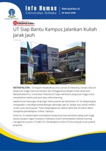 UT Siap Bantu Kampus Jalankan Kuliah Jarak Jauh