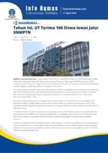 Tahun Ini, UT Terima 100 Siswa Lewat jalur SNMPTN