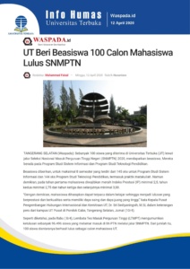 UT Beri Beasiswa 100 Calon Mahasiswa Lulus SNMPTN