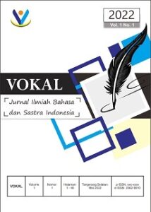 Cover Vokal: Jurnal Ilmiah Bahasa dan Sastra Indonesia