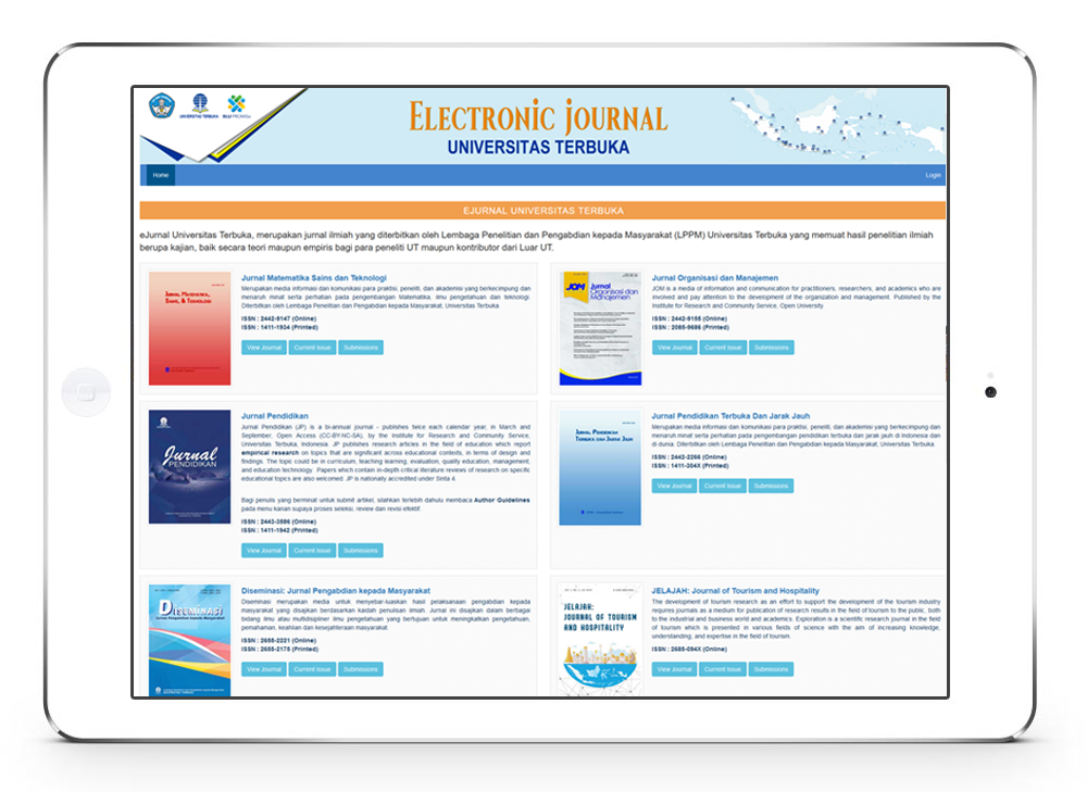 Tampilan Electronic Journal UT